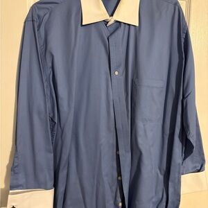 Donald J. Trump Signature Collections Blue and White Shirt